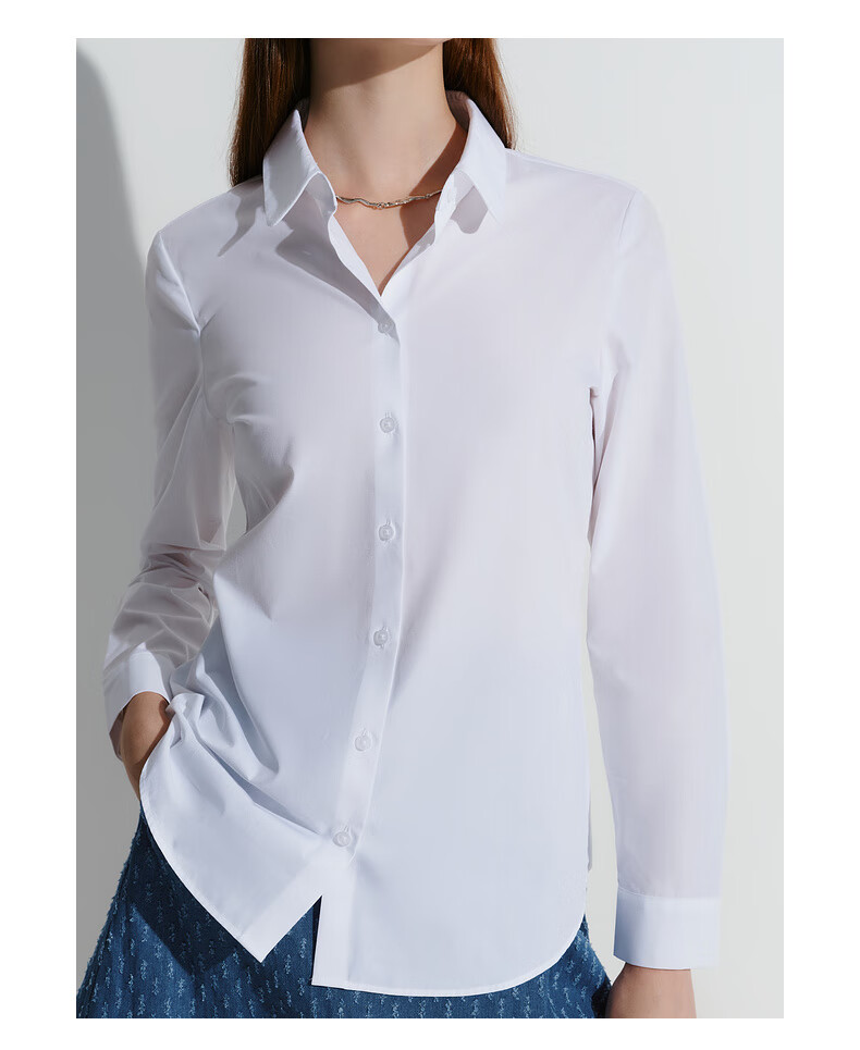 G2000 Women's Cotton Blend Long Sleeve Shirt, Comfortable and Skin-Friendly, Suitable for All Seasons, Mall Style, Commuter Wear 5