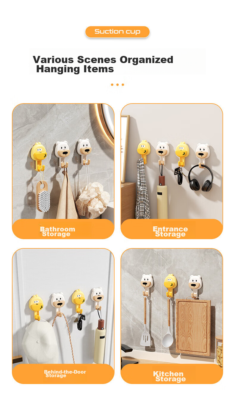 Fanyejia Flower Hair Tie Hooks, 3-Pack, No Drilling Required, Heavy-Duty Load-Bearing, Hanging Tissue And Face Towel Hooks, Bathroom Multi-Functional Hooks 10
