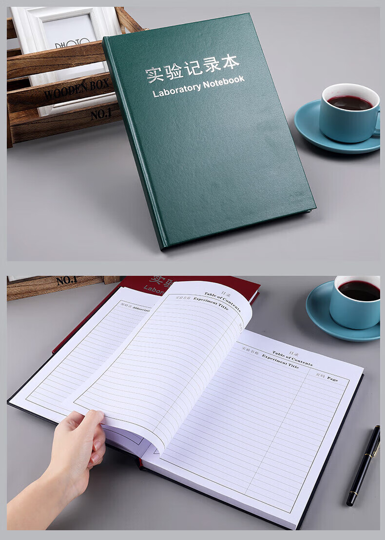 Geshan Thick Laboratory Notebook, Pack of 5, A4 Paper, for Scientific Research And Biology Experiments, Student Use, Laboratory Record Book, Compatible with A4 Landscape And Portrait orientations 8