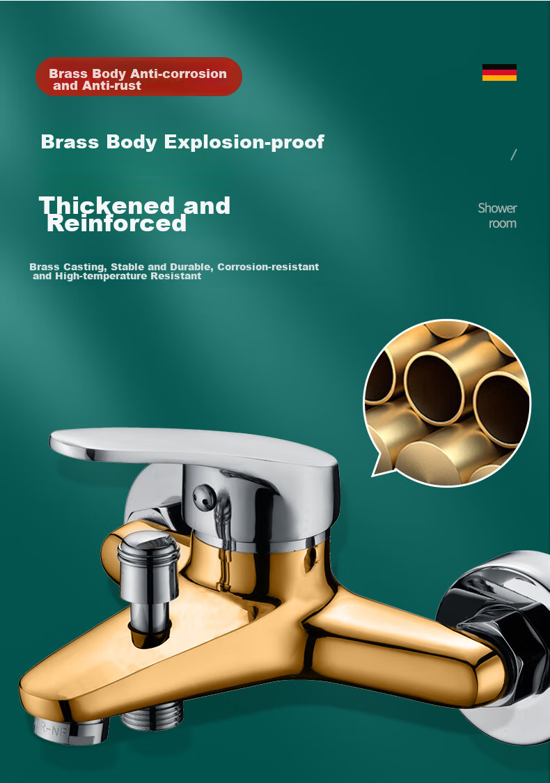 BSITN Bathroom Sink Mixer Tap, Hot And Cold Water Valve, Bathroom Shower Switch, Triple Mixing Faucet B7102 3