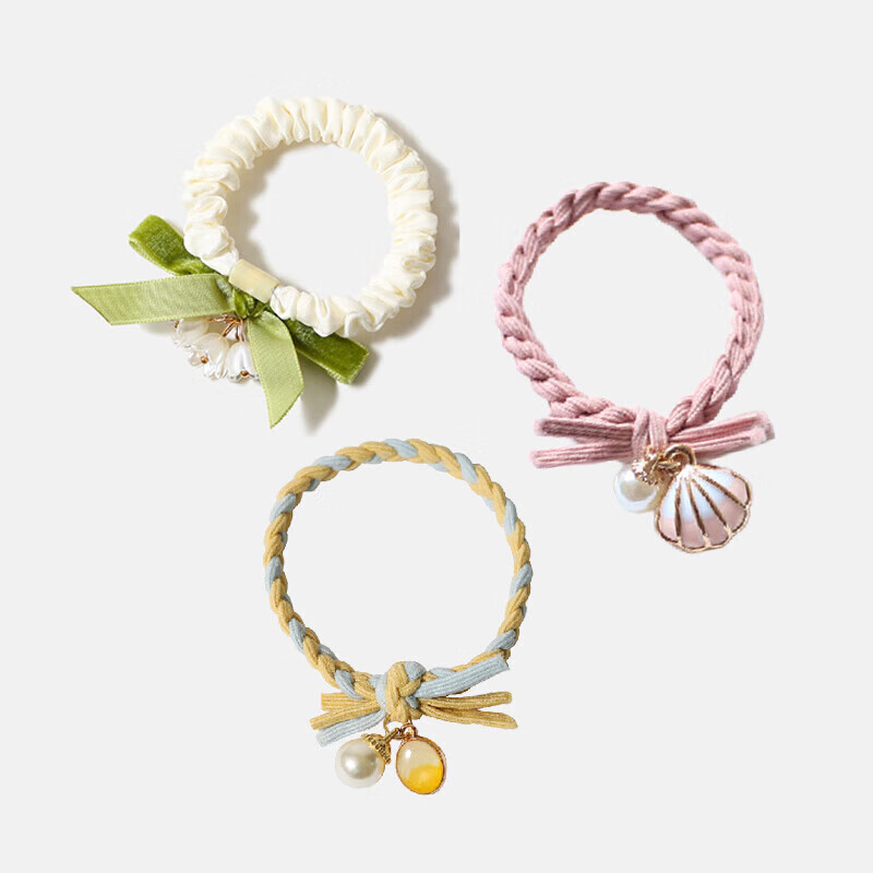 Gunai Weekly Hair Tie Hair Accessory Elastic Hair Band Hair Rope Hair Ornament Practical New Year Gift for Girls 3