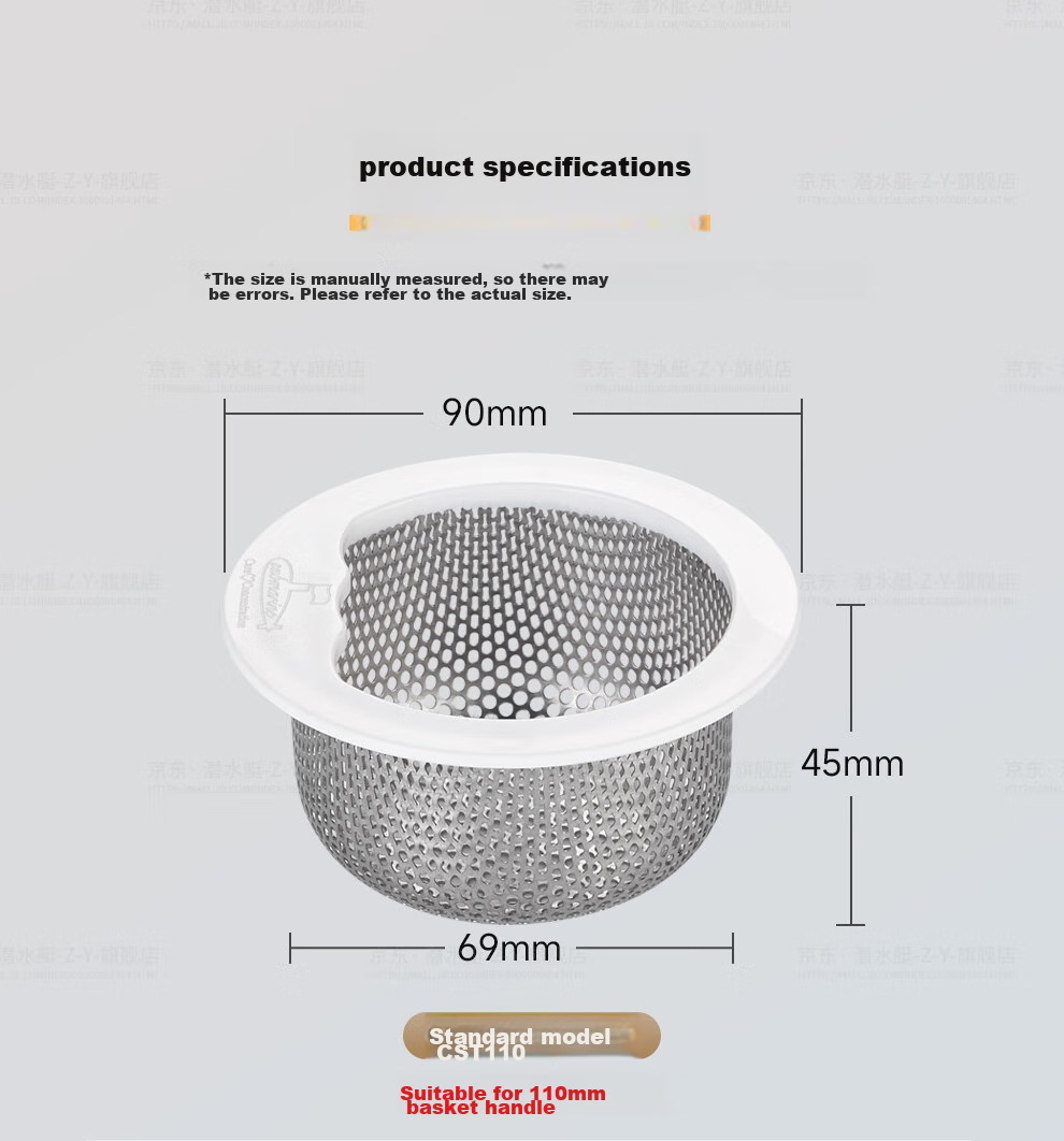 Submarine CST110 Kitchen Sink Strainer Basket, Dishwashing Filter Net, Anti-Clogging Device, Can Be Used with 110mm Basket, Easy to Clea 12