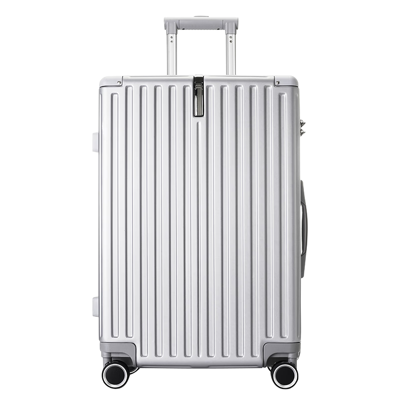B.L.B.L Luggage, Large Capacity Suitcase for Men And Women, 26-Inch Travel Case with Wheels And Password Lock, Silver Color, Model 6011