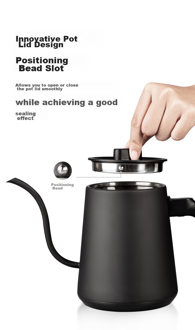 Hero Unnamed Hand-Pressed Coffee Maker with Temperature Control, Fine-Mouthed Kettle, Electric Kettle for Brewing Tea, Temperature-Controlled Electric Pour-Over Kettle, Black 11