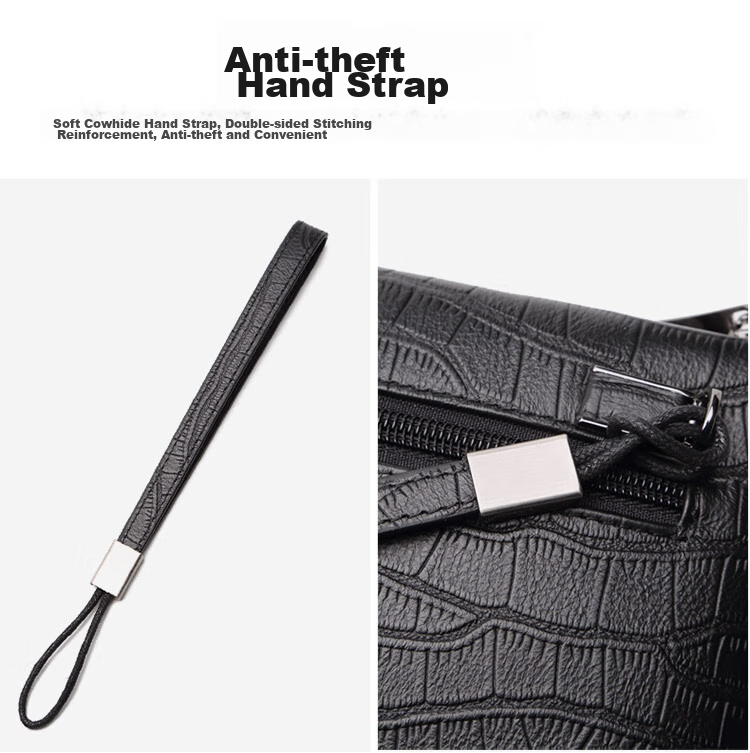 CROCODILE Napa Leather Men's Clutch Bag, Business-Style Handheld Purse, Gift T206 for Boyfriend 4