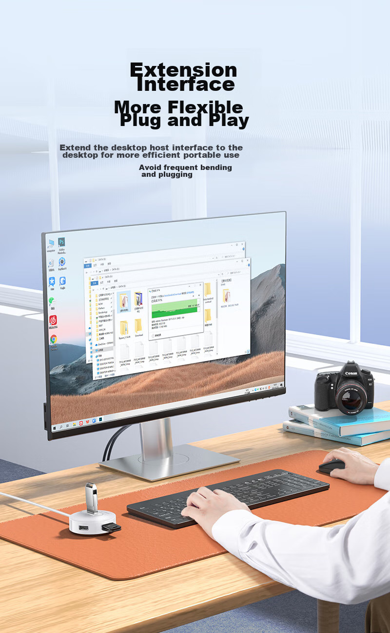 SAMZHE USB2.0 Hub with 4 Ports, Expansion Dock, Laptop And Desktop Computer Multi-Port Adapter with Power Supply Port, 1 Meter White HB21-2 6