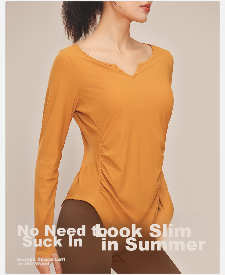 VFU Xiaomanyao Yoga Top, Long Sleeve Women's Quick-Dry Sun Protection Fitness Workout Shirt, Pilates Cover-Up for Autumn, Blue Wind Chime, Size L 5