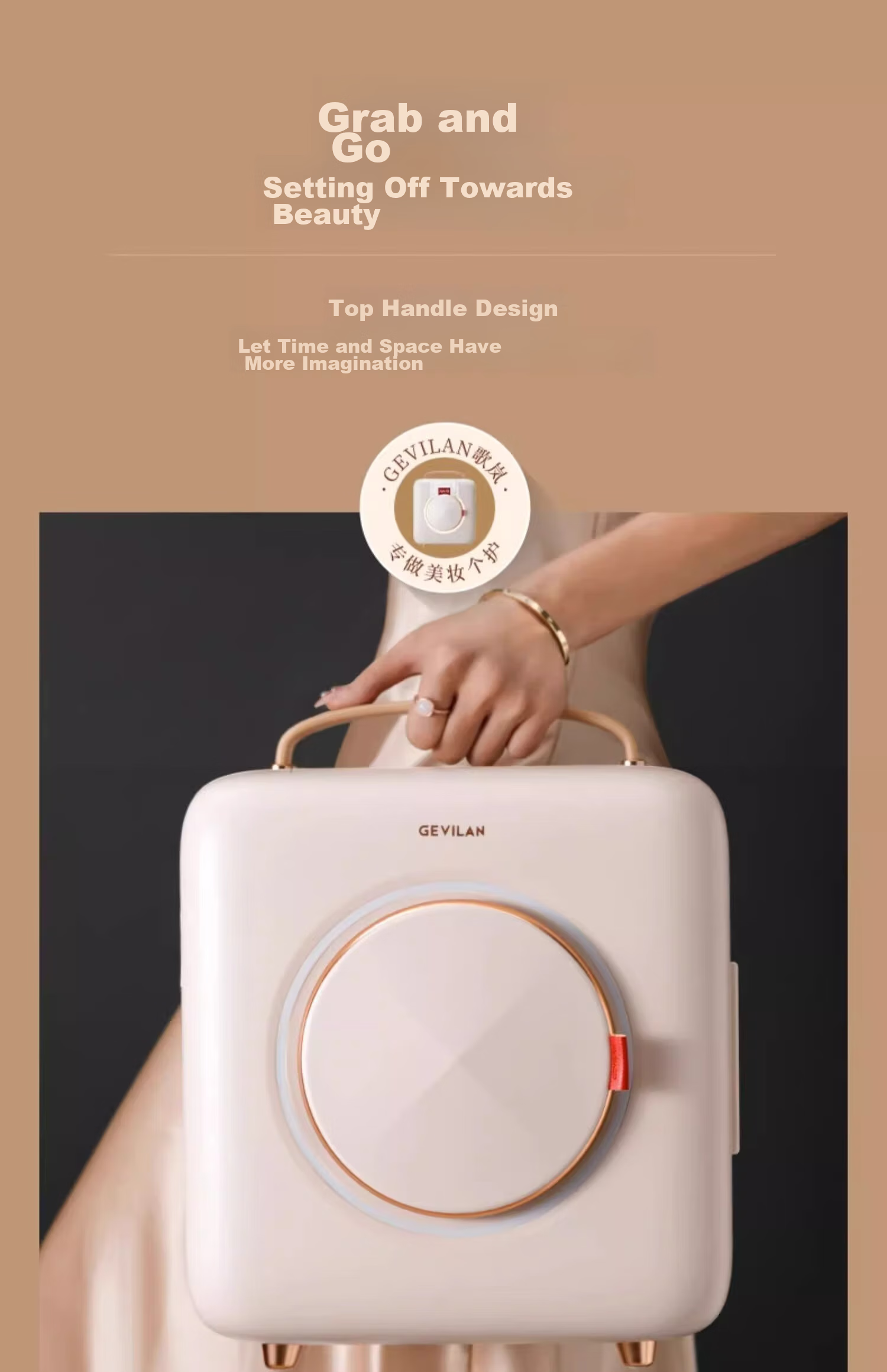 GEVILAN Beauty Refrigerator for Serum, Face Cream, Lipstick, Face Mask, Skincare Cosmetics, Cold Storage, Preservation And Organization, Specialized Mini Fridge, Gift for Girlfriend, Wife, Best Friend, Birthday Present, F1 White 17