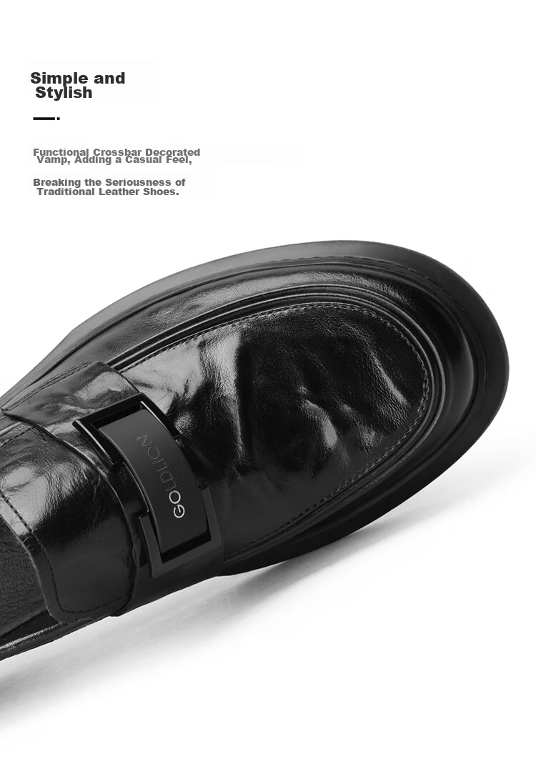 Goldlion Men's Loafers, Stylish And Comfortable Slip-On Business Casual Shoes, G508310294AAB, Black, Size 42 5