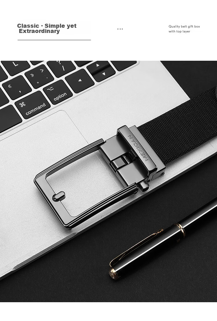 MEXICAN Men's Leather Belt with Automatic Buckle, Genuine Top-Grain Cowhide Business Waistband Casual Trouser Belt Birthday Gift for Men And Fathers 6