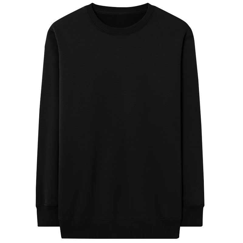 MARKLESS Men's Fleece-Lined Sweatshirt Autumn Winter Casual Crewneck Warm Pullover 0434M3 Starry Black Fleece-Lined M