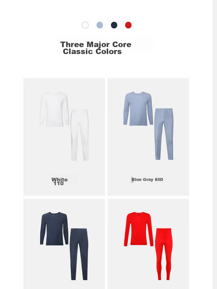 Aimer Men's Thermal Underwear Set, Seamless Modal Base Layer, Comfortable Fit NS74J471 Dark Blue 180 3