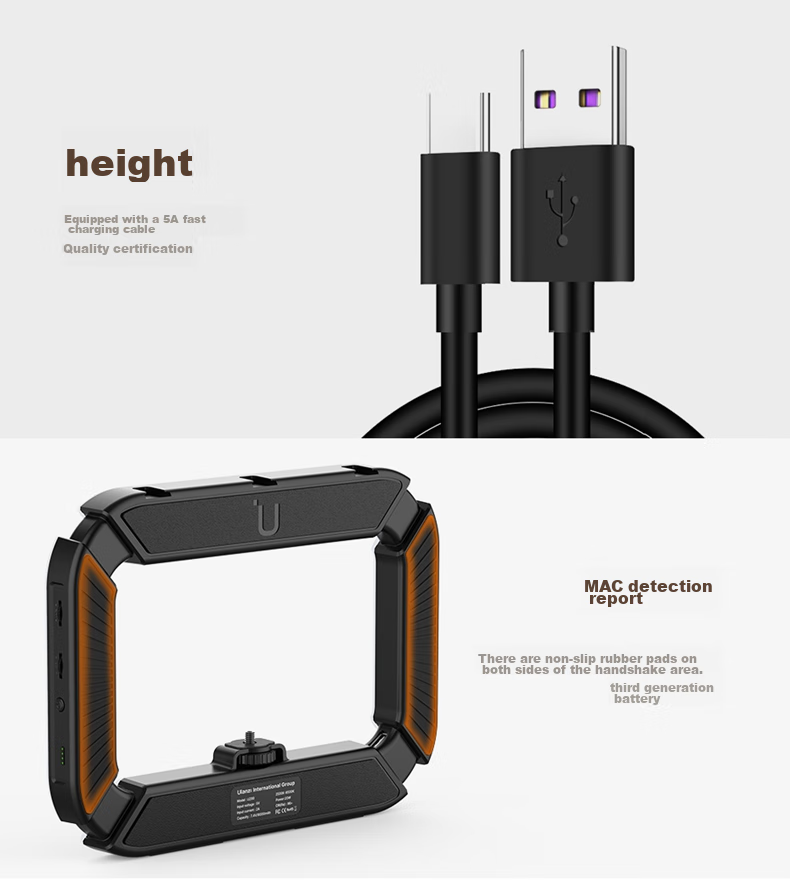 Ulanzi U200 Handheld Ring Light with Dual Color Temperature, for TikTok Live Streaming, Tattoo, Manicure, Eyelash Extension, Photography, Mobile And Mirrorless Camera Lighting, Rabbit Cage Live Streaming Stand 16
