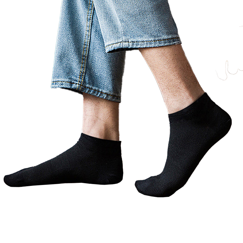 Lehuolvxing Disposable Socks for Men, Daily Wear, Lazy Person's Throw-Away Socks, Cotton Men's Socks, Short Tube Portable No-Wash Odor-Resistant Black Socks