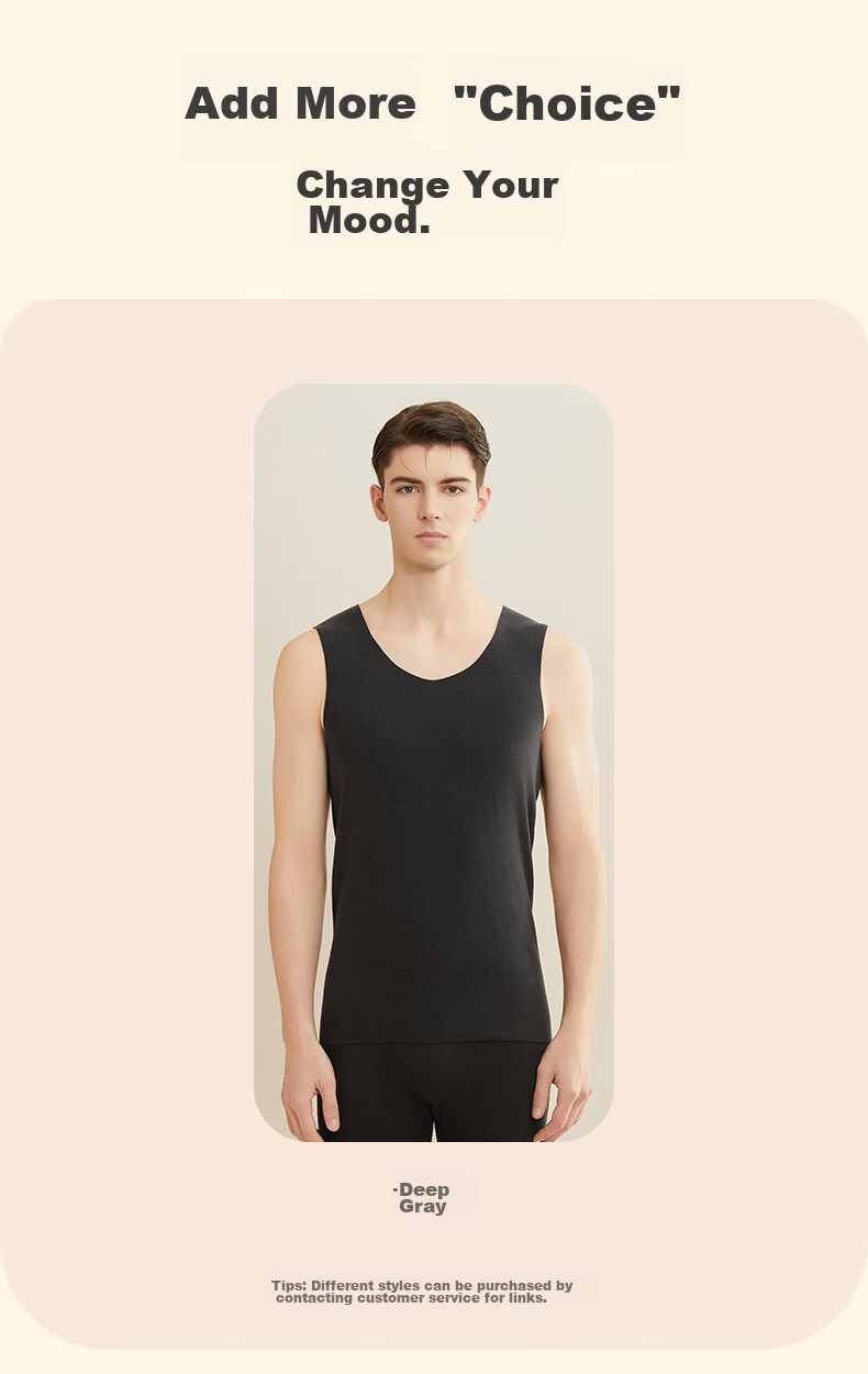 MiiOW [De Rong Heat-Raising 8.2°C] 2026 New Seamless Warm Vest for Men, Antibacterial Undershirt Sleeveless V-Neck 17