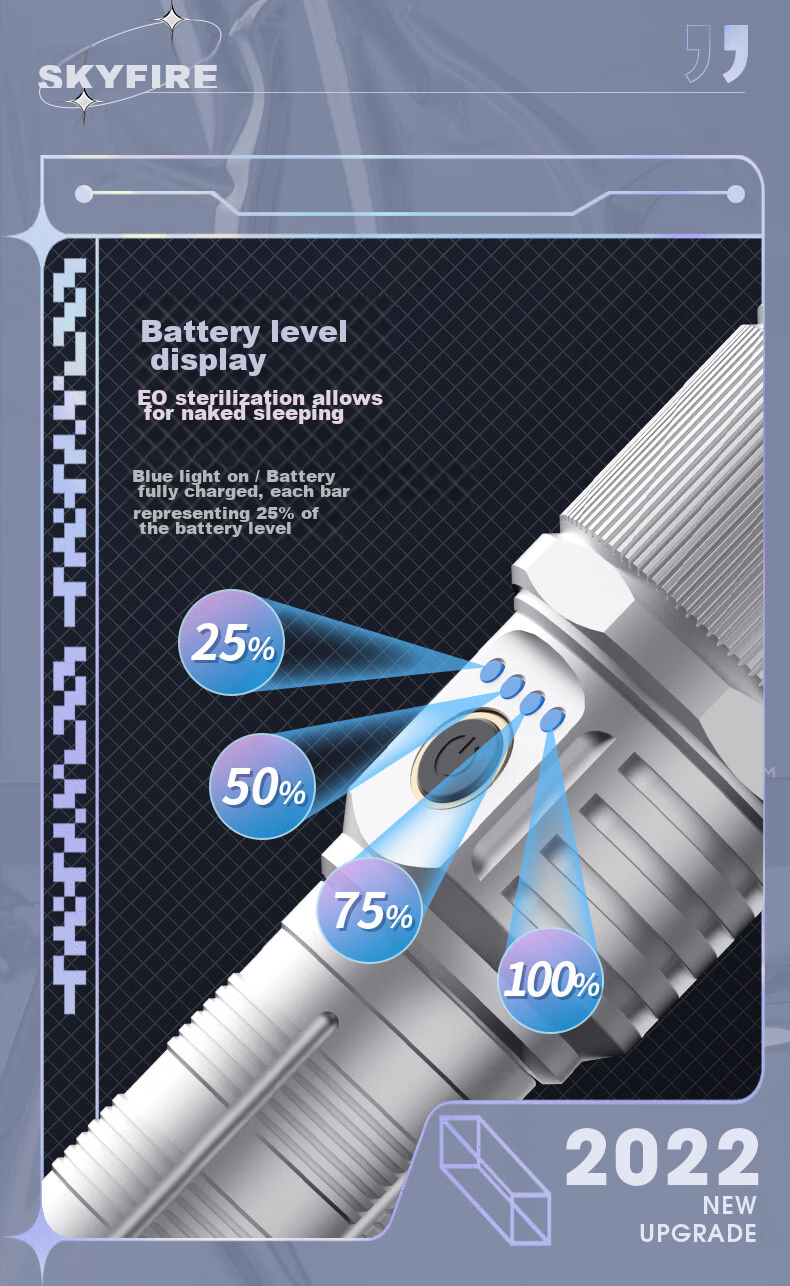 Tianhuo Long-Handle Flashlight High Brightness Zoomable Ultra-Long Battery Life Rechargeable Military Outdoor Home Security Patrol Self-Defense 9