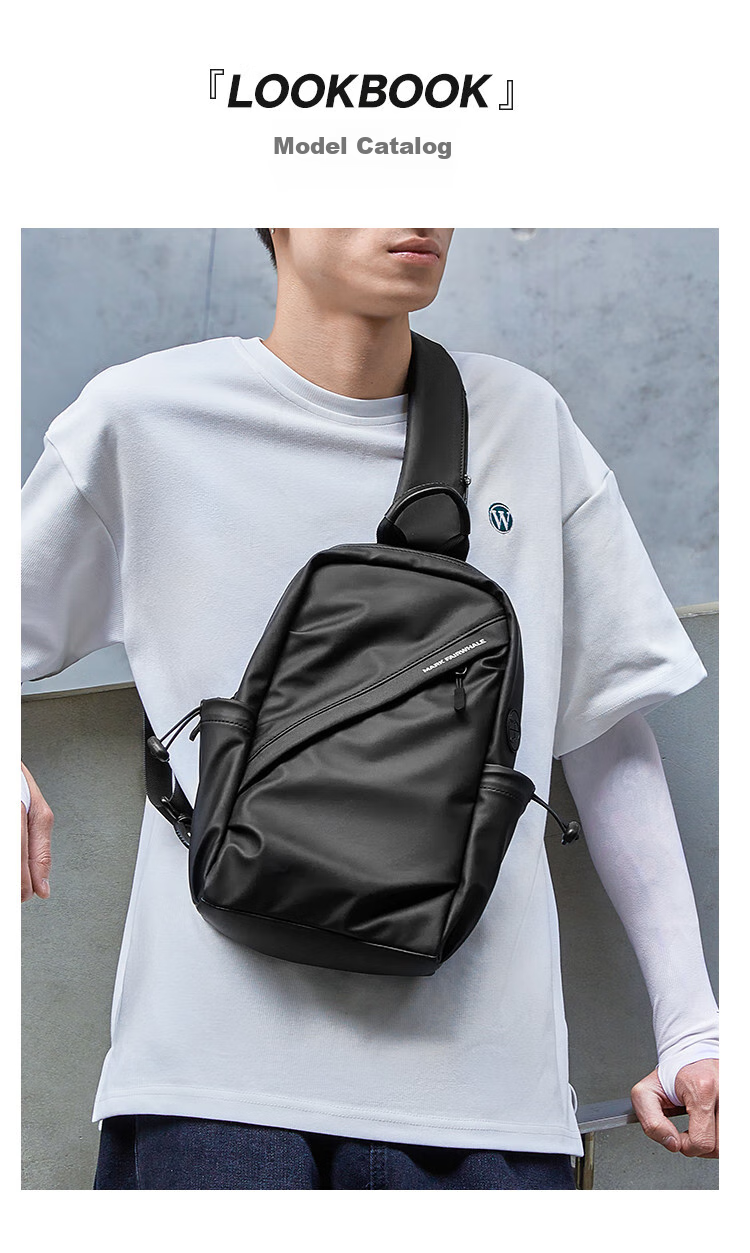 MARK FAIRWHALE High-End Crossbody Bag for Men, Shoulder Bag, Chest Bag, Motorcycle Riding Bag, Large Capacity Water-Resistant Commuter Satchel 4