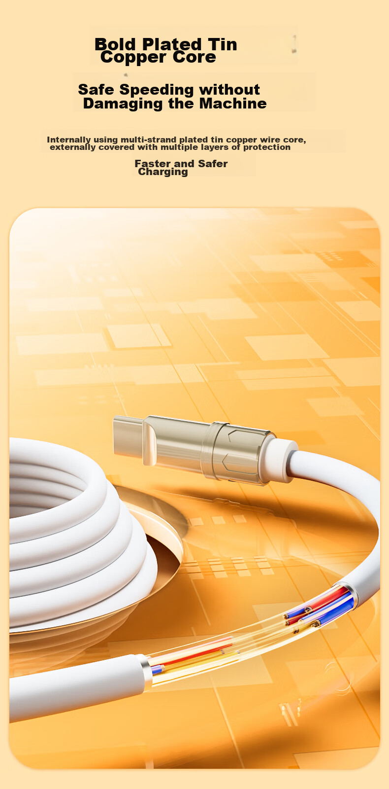 BIAZE Dual-Head Type-C Charging Cable PD60W Compatible with Apple IPhone 18 Pro Max 17/16/15, Huawei, Xiaomi, Android Phones, Fast Charging Data Cable for Tablets, 1.5 Meters 9