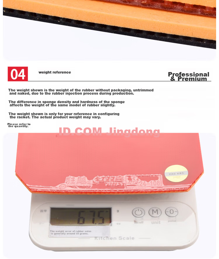 DHS NEO Kuangbiao 3 Rubber Set, Kuangbiao 3 Table Tennis Racket Rubber, Red, 39 Degrees, 2.1mm 12