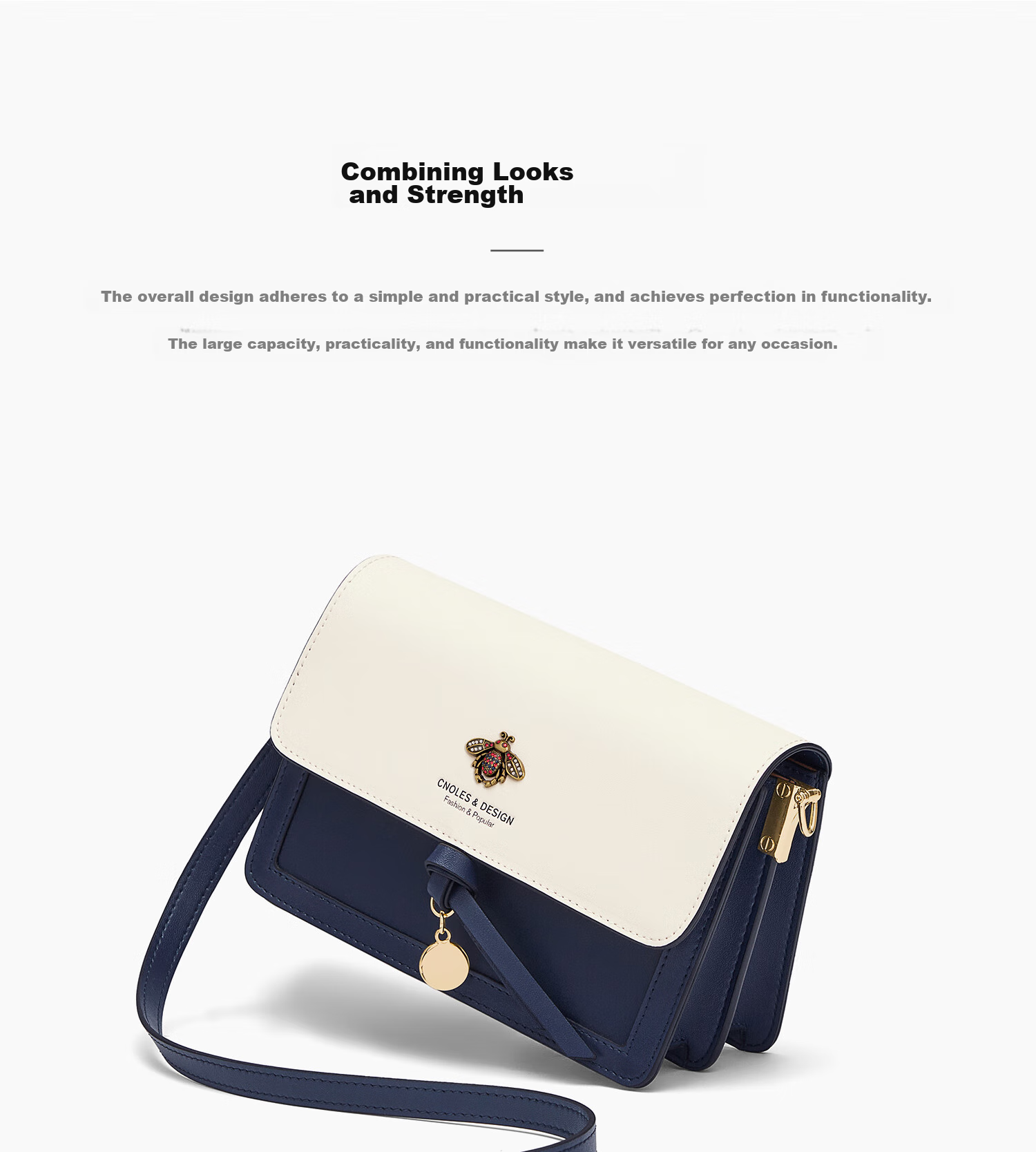 Cnoles Crossbody Bag, Women's Cowhide Shoulder Bag, High-End Commuter Small Square Bag, Valentine's Day Gift for Girlfriend 11