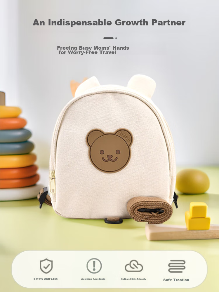 9I9 Anti-Lost Backpack, Kindergarten Schoolbag, Baby Double Shoulder Small Backpack, Large Capacity, for Boys And Girls, Korean Version A33 Bear 4