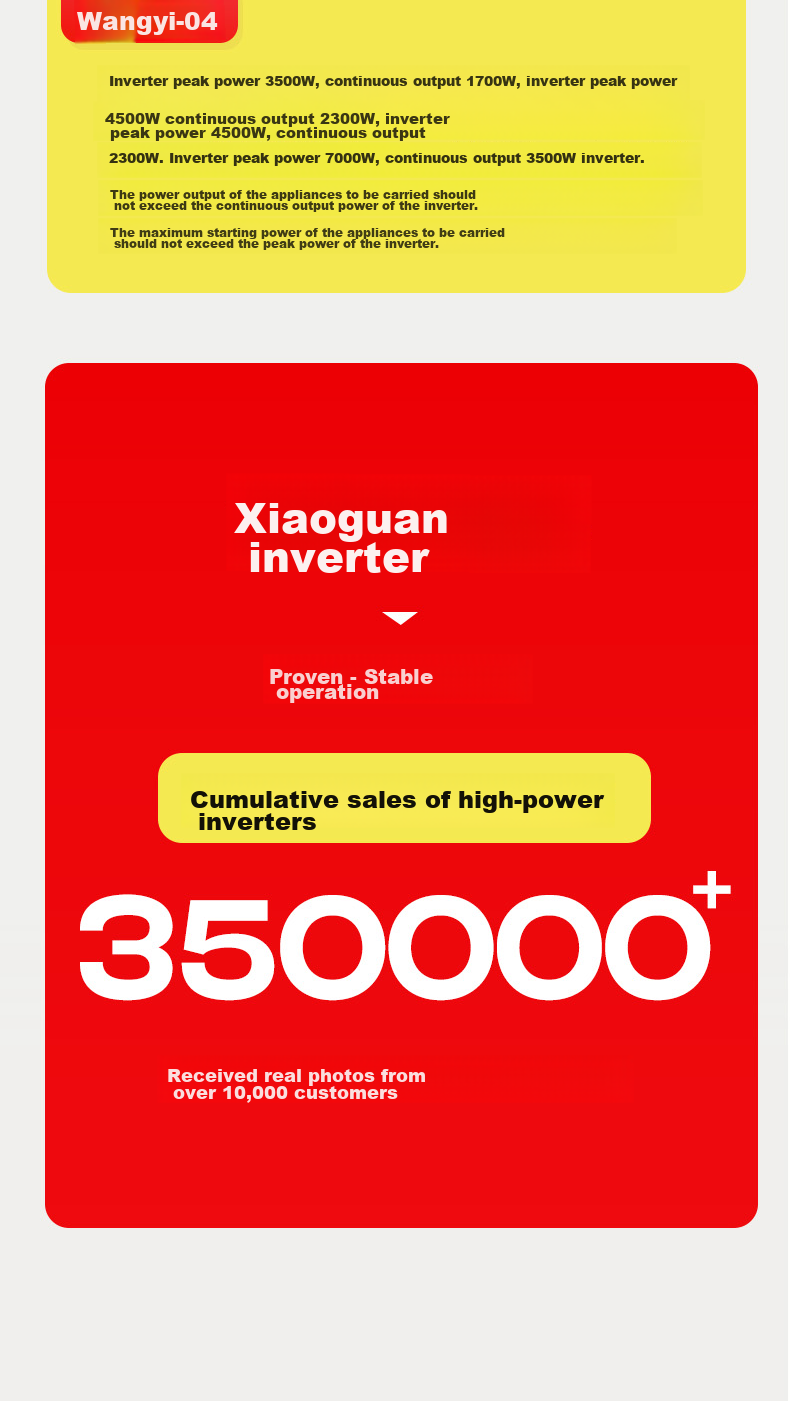 XIANNIAO Inverter High-Power 72V to 220V Pure Sine Wave 3500W Power Converter for Electric Bicycles And Street Vendors 4