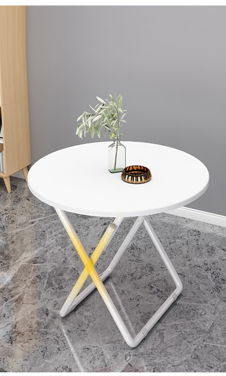 Churong Folding Table Home Rental Foldable Dining Table Simple Outdoor Portable Small Table CJ162 Round 70 11