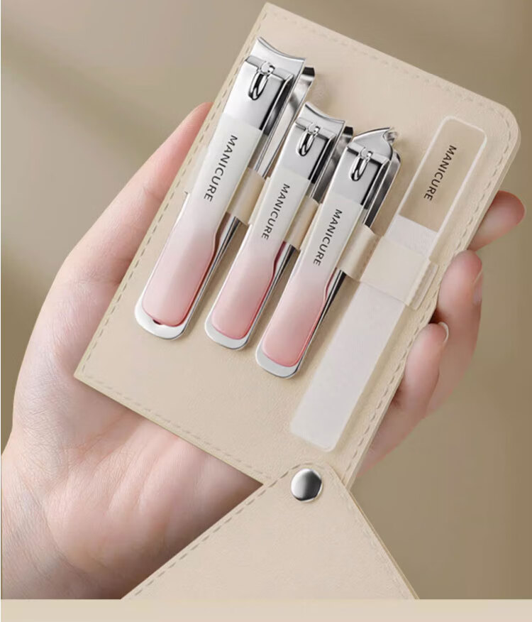 Jingxiaodi 4-Piece Set: Nail Clipper Set with Nail Clippers, Nail File, Manicure Tools, Nail Grinding Strip, And Nail Nippers 4