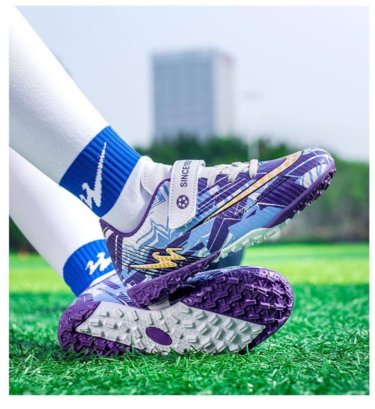 Shuangxing Children's Soccer Shoes, Youth Non-Slip Wear-Resistant Training Shoes for Boys And Girls, TF Turf Cleats, Lightweight All-Season Style for Artificial Turf 10