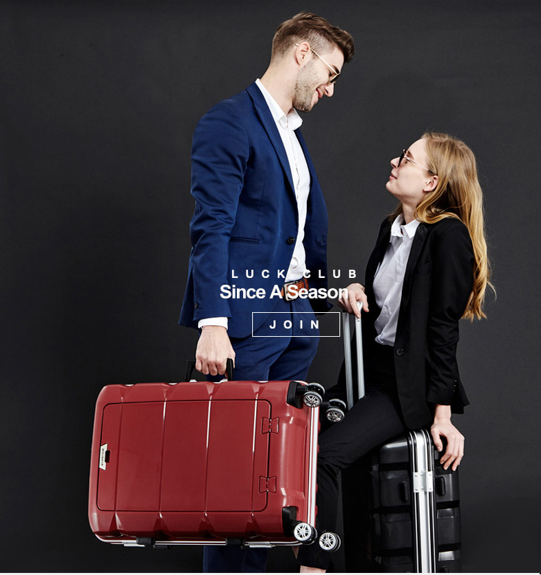 LUCKY CLUB Aluminum Frame Suitcase with Wheels for Men And Women, Business Travel Luggage, Stylish Multifunctional Front Opening 24-Inch Trolley Case 16