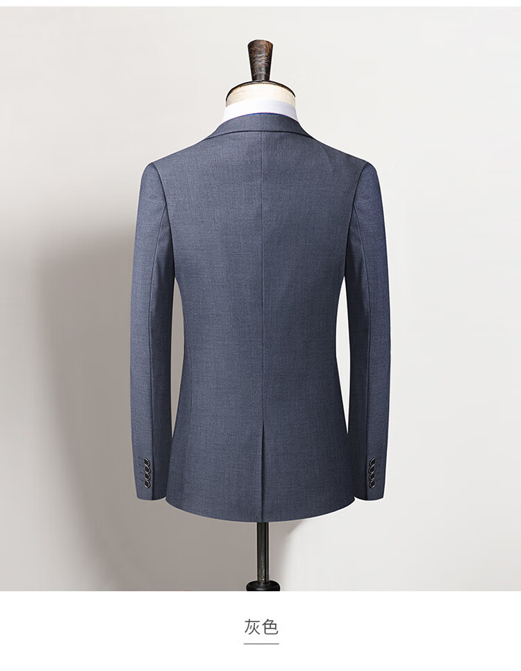 哈雷纳金狐狸 西服套装男士修身商务正装职业西装黑色两粒扣23sy862