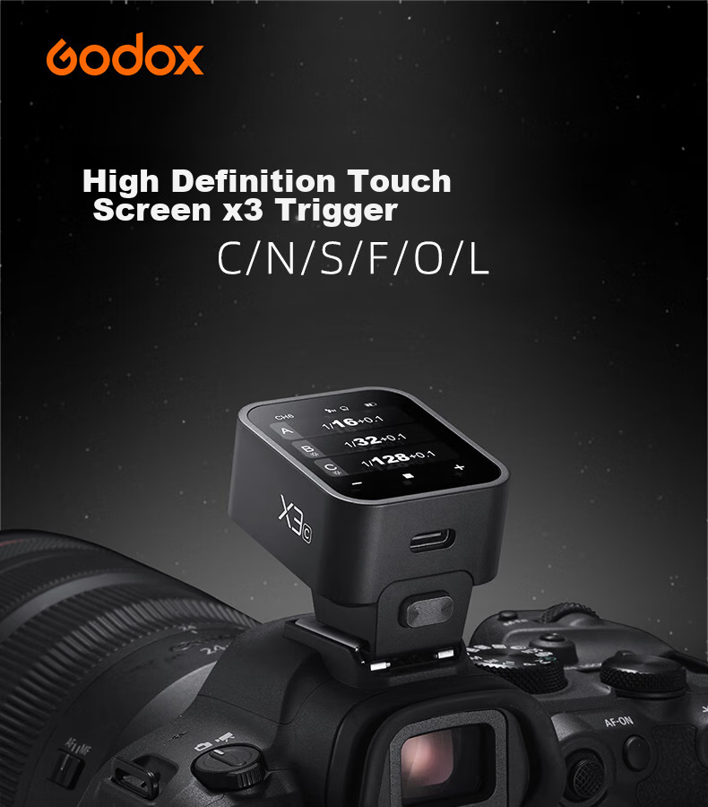Godox X3-O Olympus/Panasonic Touchscreen Wireless Flash Trigger, TTL Auto Metering, High-Speed Sync, Built-In Lithium Battery, Flash Trigger [Olympus/Panasonic Version] 1