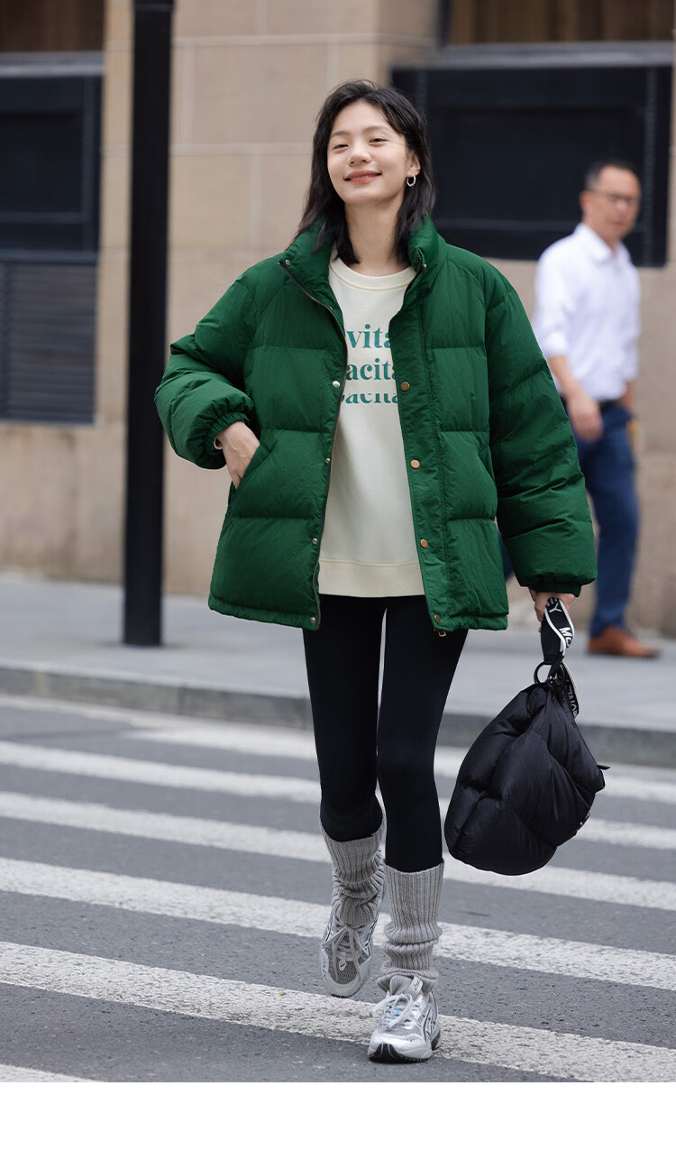 Dme [Light Warm Winter] Vintage Stand Collar 90% Duck Down Jacket for Petite Women, Warm Coat for Winter 26