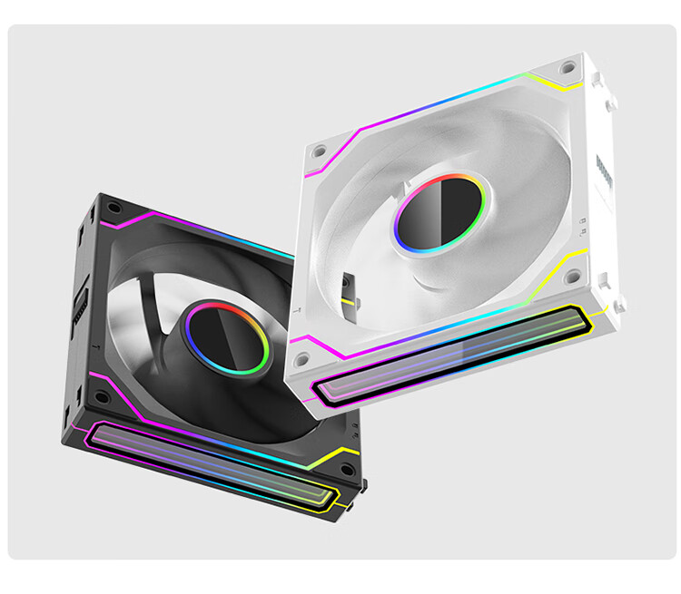 Ziyi LED Fan Case, 12cm Wireless Splicing, White Anti-Leaf ARGB Synchronized + PWM Temperature Control, Multi-Layer Mirror Fan ZY-626 11