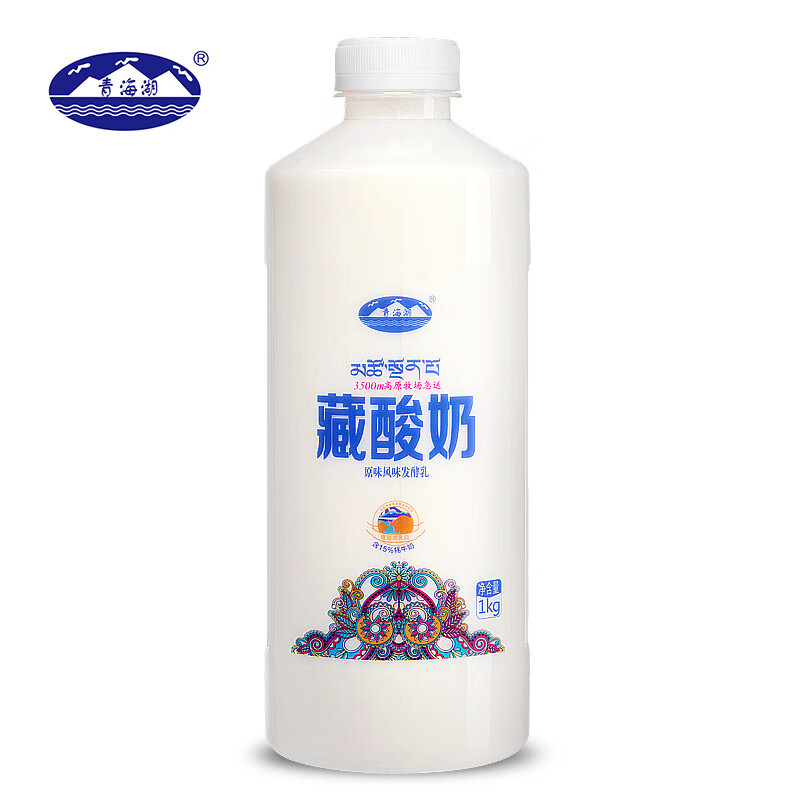 青海湖 藏酸奶1kg 含15%牦牛奶 酸奶 低温酸奶 原味风味发酵乳 无添加剂