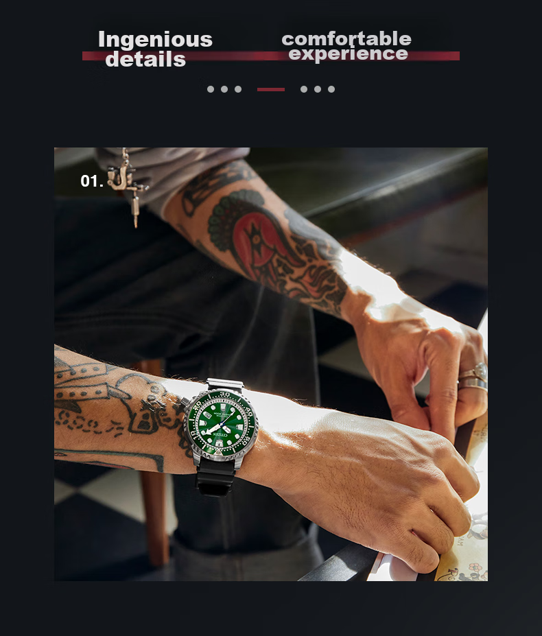 CITIZEN Watch for Men, Japanese And Korean Style, Green Water Ghost Light Power Display, PU Strap, Sports Style, Gift for Boyfriend, BN0158-18X 9
