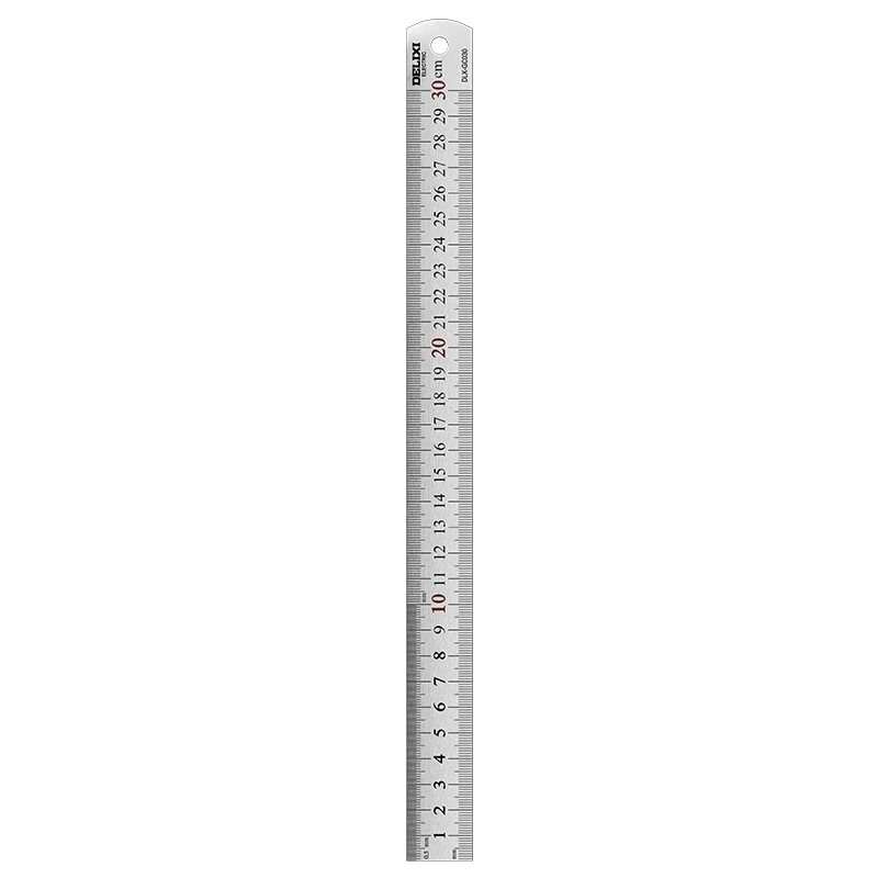DELIXI Stainless Steel Straight Ruler, Thickened Steel Straight Ruler Set, High-Precision Scale Ruler, Metal Square Ruler, Right Angle Ruler, 30cm