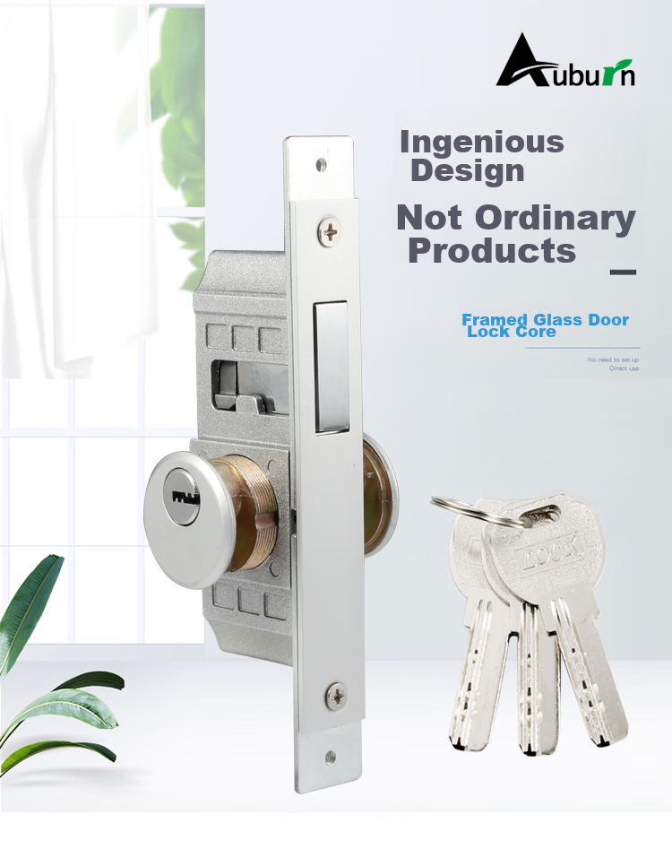 Aoben Wooden Door Aluminum Alloy Bolt Lock, Rotating Door Bolt Lock with Frame for Glass Doors, 226 Silver Color 1