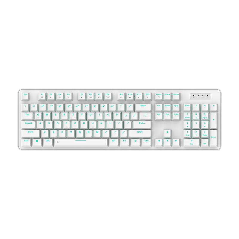 DAREU EK810 Dual-Mode Wireless Keyboard, Mechanical Keyboard, Laptop Gaming Keyboard, 2.4G Office Keyboard with Long Battery Life, 104 Keys, White Blue Switches
