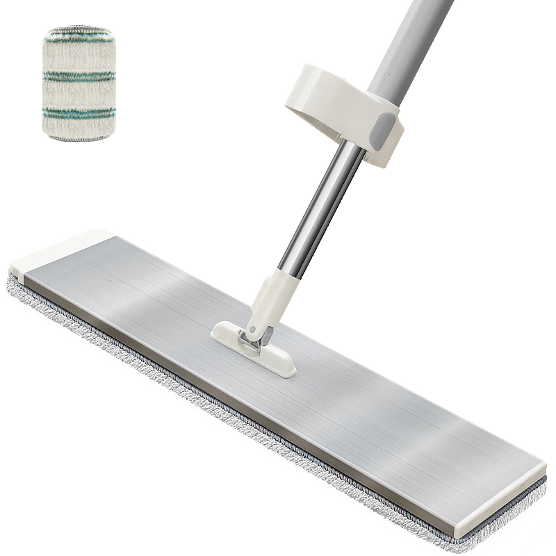 Baijiahaoshi Flat Mop, 50cm, 2 Pieces of Cloth, Extra Large Aluminum Plate, Household All-In Mop, No Hand Washing Required, 2026 Hotel Floor Mop