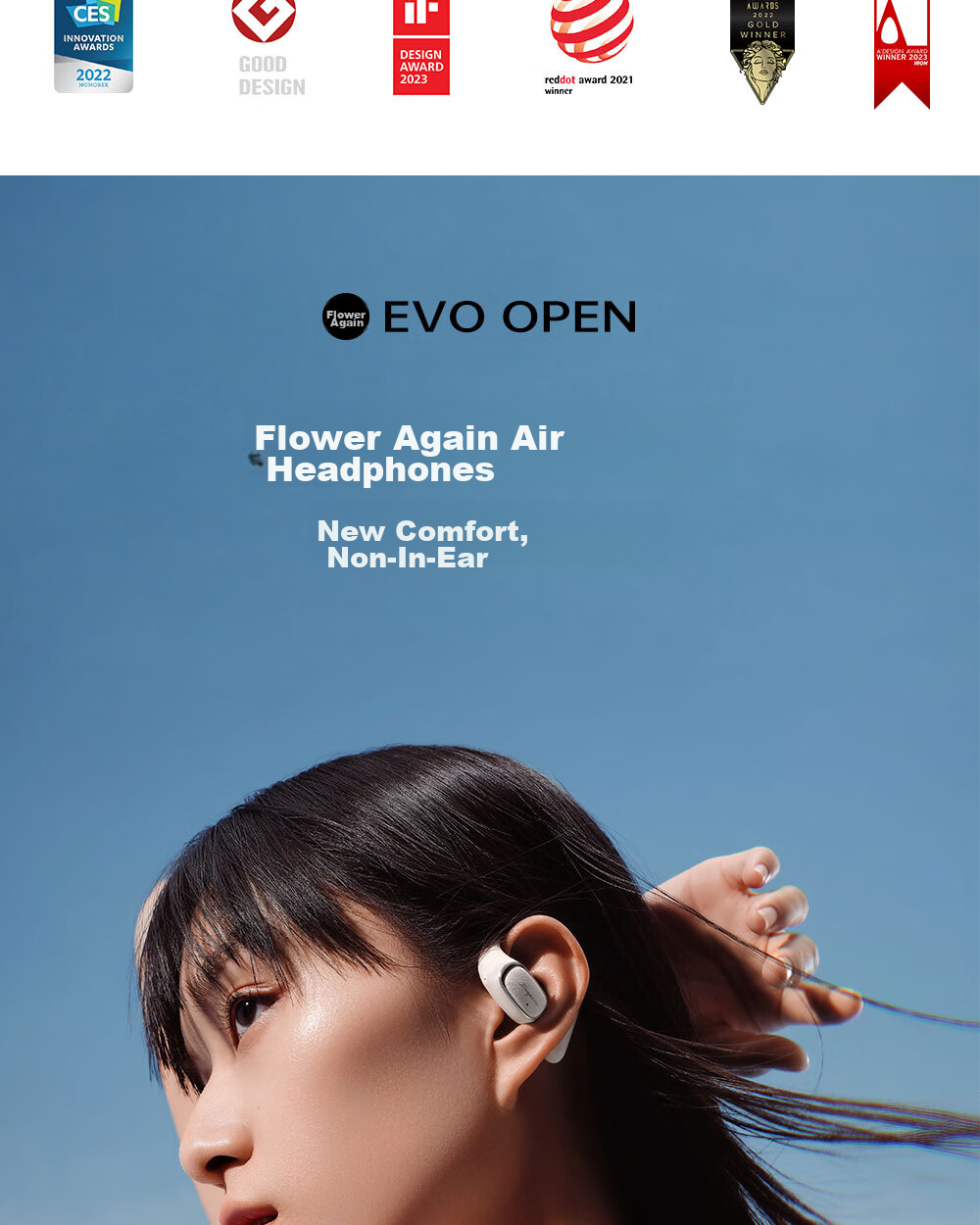 EDIFIER Evo Open Bluetooth Headphones, Open-Style Sports Earphones, Long Battery Life, Comfortable And Secure Fit, Spatial Audio, Call Noise Reduction, Mother-Of White, Graduation Gift 2
