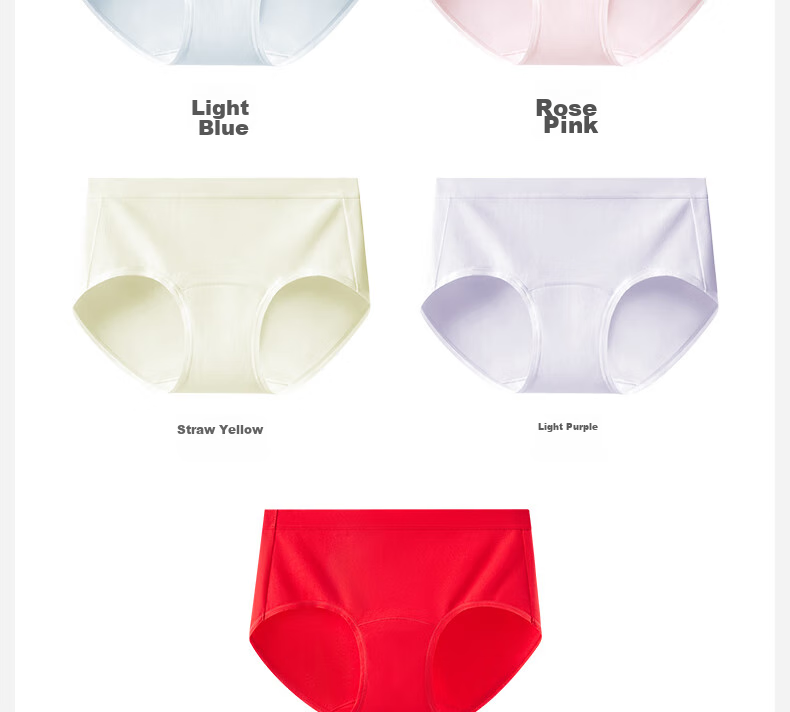 Ordifen 6-Pack Women's Underwear, Pure Cotton 10A Antibacterial 100% Cotton Extended Crotch Breathable Mid-Rise Young Women's Triangle Panties 23