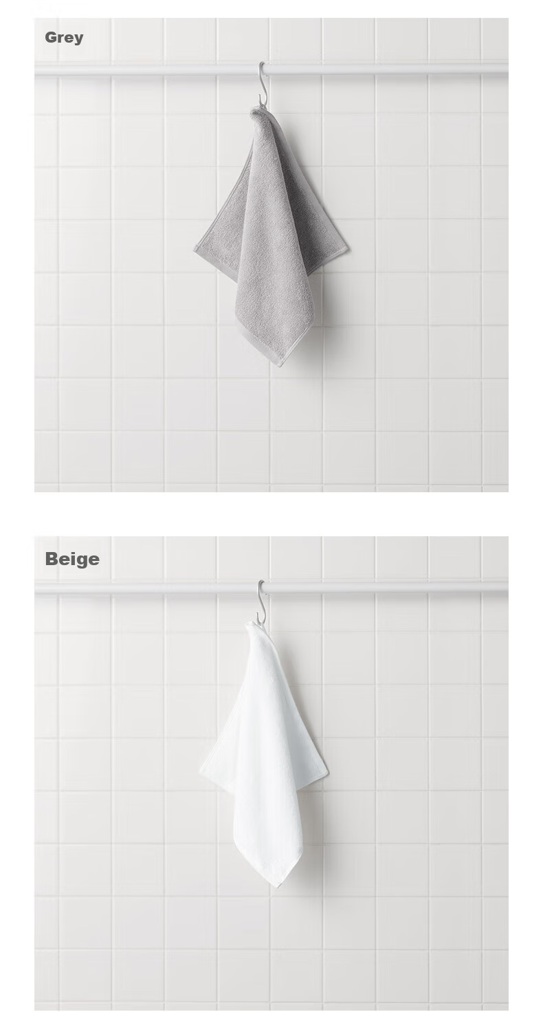 MUJI Cotton Velvet Towel with Hanging Ring, Soft Face Towel, Pure Cotton, Pink Beige, 34×35cm 3