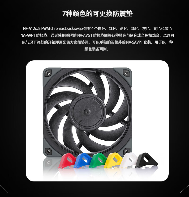 Noctua NF-A12x25 PWM chromax.black 12cm Fan Intelligent Temperature Control/4-Pin Fan Water Cooling Exhaust Fan Case Fan Black 5