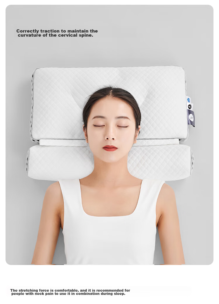 Lafufeier Whole Wheat Skin Pillow, Round Pillow, Square Pillow, Zoned Support Cervical Pillow Core, Breathable Sleep, with Pillowcase 12