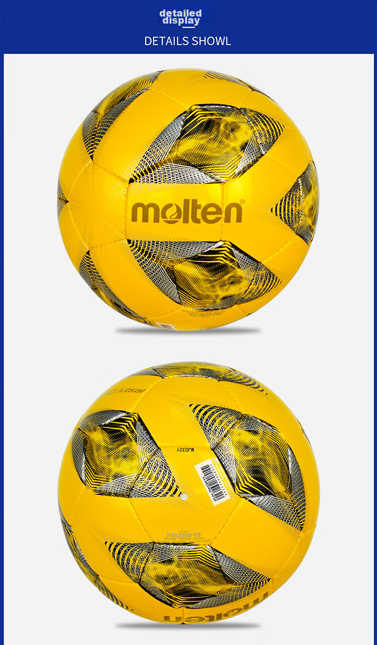 Molten Low Bounce Soccer Ball F9N2810 - OB Size 4, Five-A Indoor Wear-Resistant Hand-Stitched Football 2