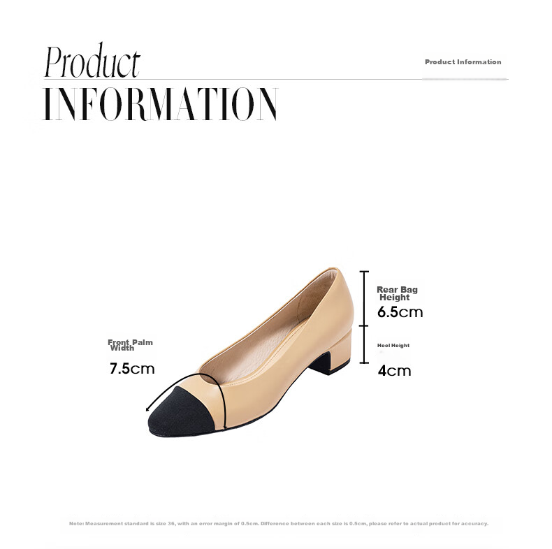 COMELY Women's Spring And Summer New Lambskin French-Style Chunky Heel Pumps, Versatile And Comfortable for Commuting, Apricot Color, Size 34 13