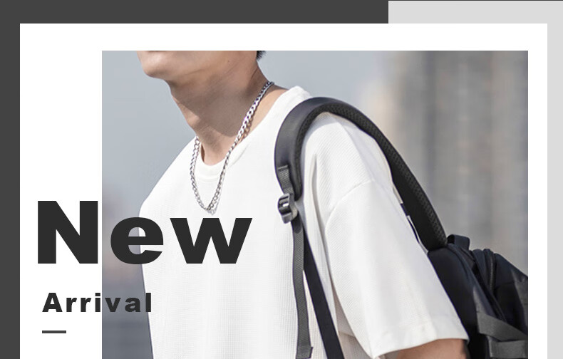 YUZHAOLIN White T-Shirt for Men, American Heavyweight Waffle Knit Short Sleeve, Simple Casual Undershirt Base Layer 1