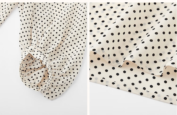 Dme [Shanmawei Yun] Spring And Autumn French Vintage Polka Dot Shirt, Comfortable Double Pleated Concealing Lantern Sleeve Blouse, Women's Clothing 12