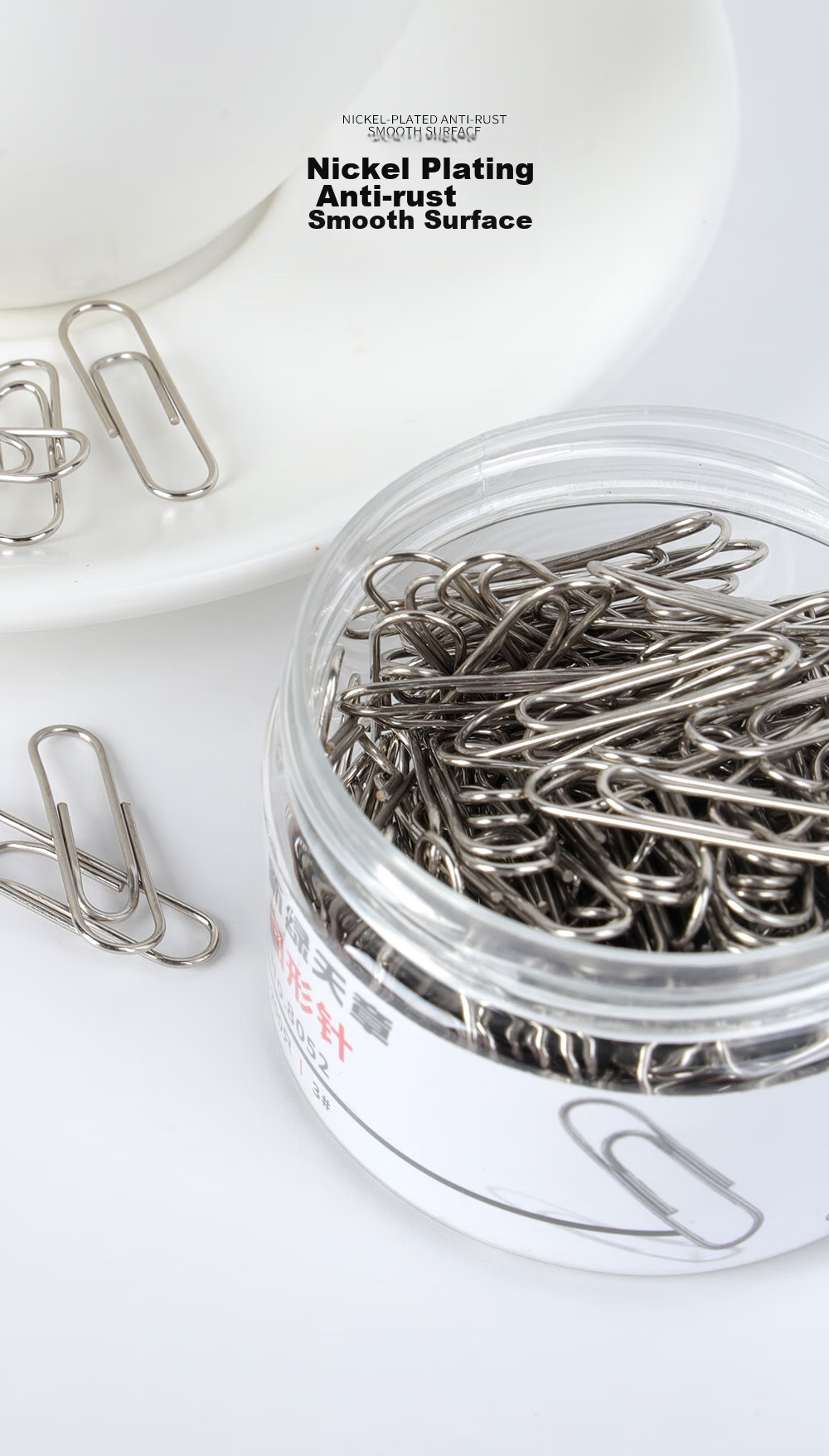 TANGO [Super Value Low Price] #3 29mm Nickel-Plated Paper Clips, 200 Pieces/tube, Metal Rust-Proof Binder Clips for Office Organization And Document Storage, Stationery Supplies, Pins for Sweaters 3